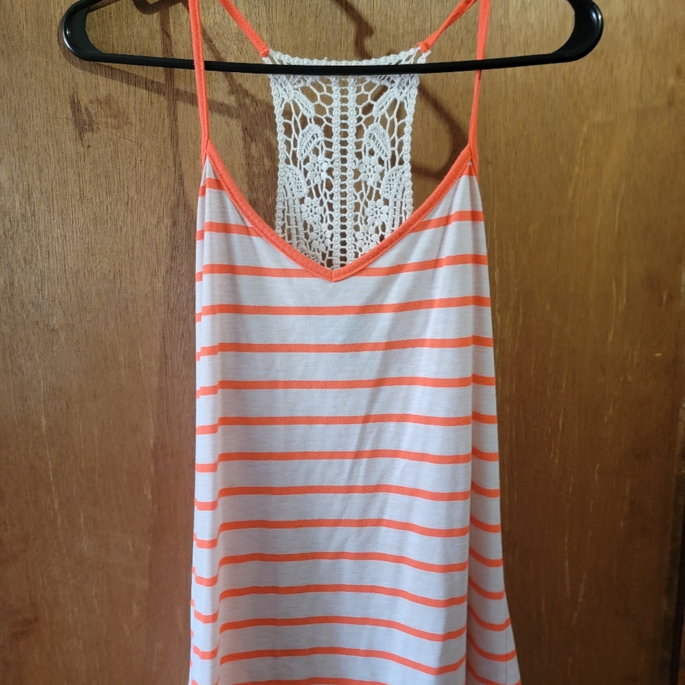 Rue21 XL Coral Striped Racerback Tank